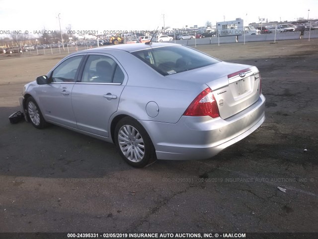 3FADP0L37AR323181 - 2010 FORD FUSION HYBRID SILVER photo 3