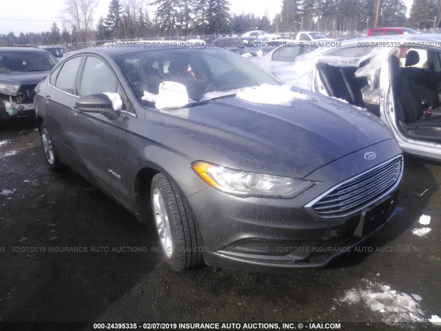 3FA6P0LU2JR192159 - 2018 FORD FUSION SE HYBRID GRAY photo 1