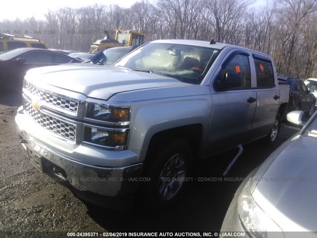 3GCUKREH5EG474690 - 2014 CHEVROLET SILVERADO K1500 LT SILVER photo 2