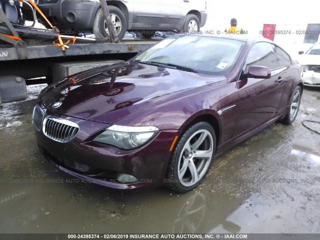 WBAEA53508CV91199 - 2008 BMW 650 I MAROON photo 2