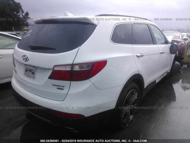 KM8SRDHF6EU038830 - 2014 HYUNDAI SANTA FE LIMITED WHITE photo 4