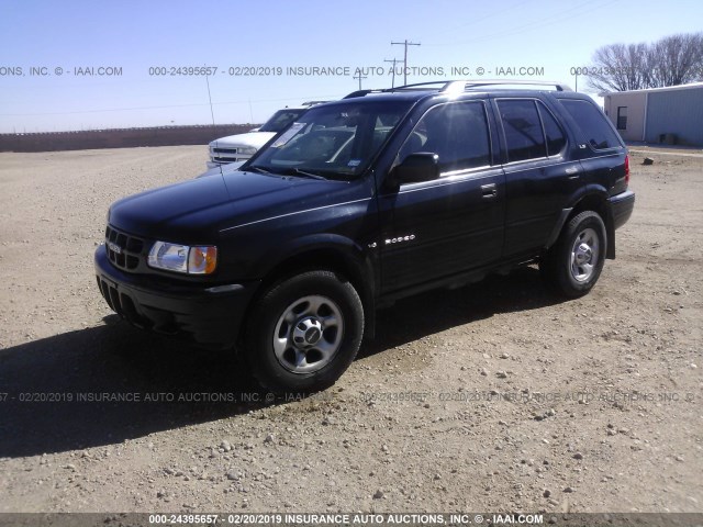 4S2DM58W214316770 - 2001 ISUZU RODEO S/LS/LSE BLACK photo 2