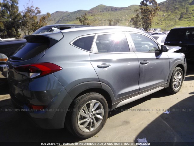 KM8J33A48JU696661 - 2018 HYUNDAI TUCSON LIMITED/SPORT AND ECO/SE GRAY photo 4