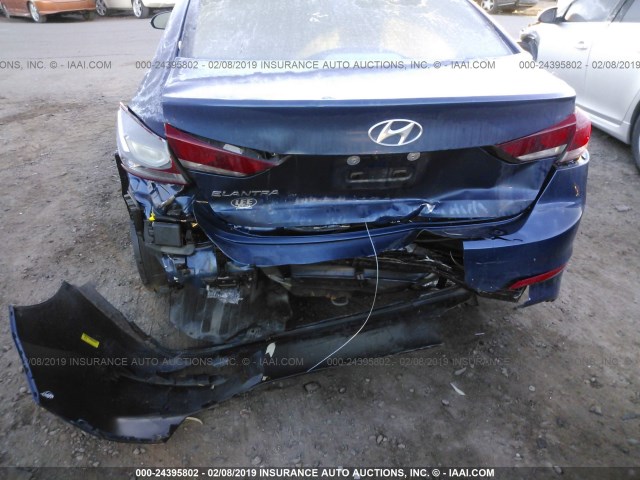 5NPD84LF6JH250705 - 2018 HYUNDAI ELANTRA SEL/VALUE/LIMITED BLUE photo 6