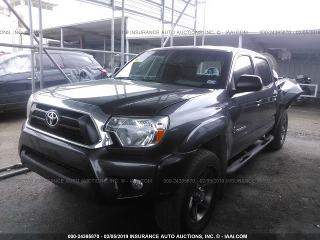 5TFJU4GN0CX021587 - 2012 TOYOTA TACOMA DOUBLE CAB PRERUNNER GRAY photo 2