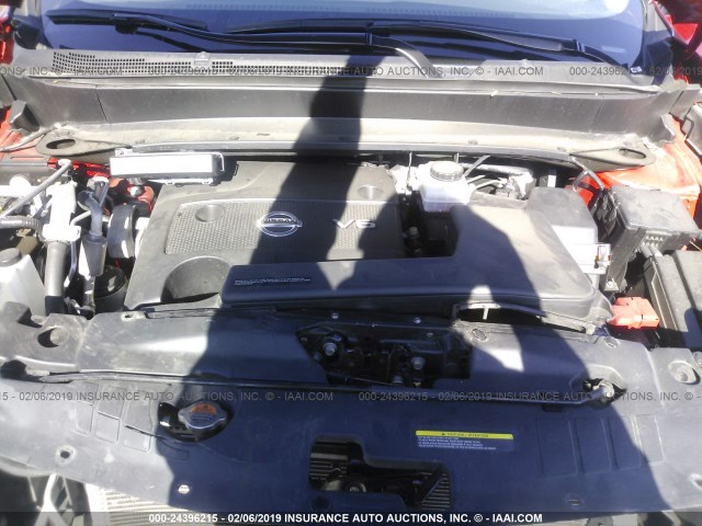 5N1AR2MN6GC605219 - 2016 NISSAN PATHFINDER S/SV/SL/PLATINUM RED photo 10