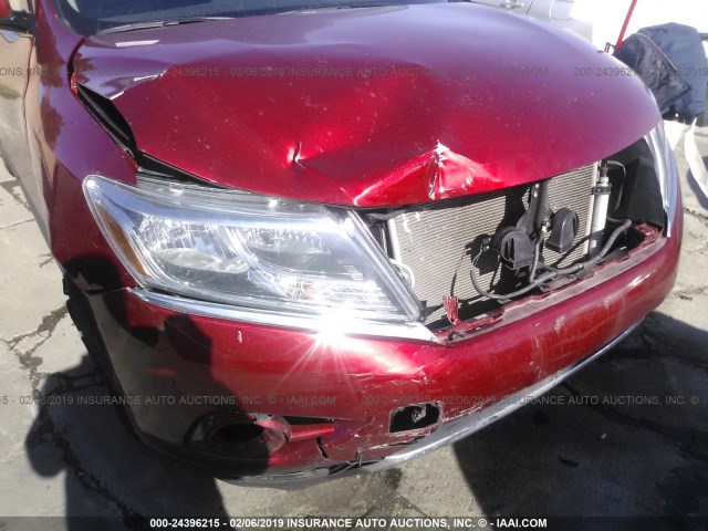 5N1AR2MN6GC605219 - 2016 NISSAN PATHFINDER S/SV/SL/PLATINUM RED photo 6