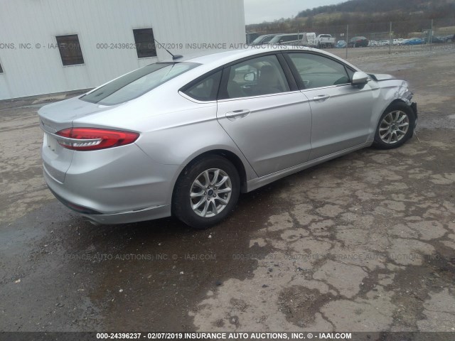 3FA6P0G70JR212641 - 2018 FORD FUSION S SILVER photo 4