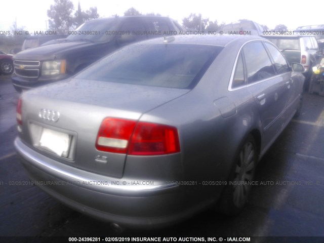 WAUML44E55N010164 - 2005 AUDI A8 L QUATTRO GRAY photo 4