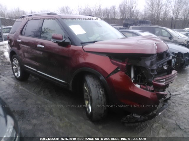 1FM5K8F89EGB14522 - 2014 FORD EXPLORER LIMITED RED photo 1