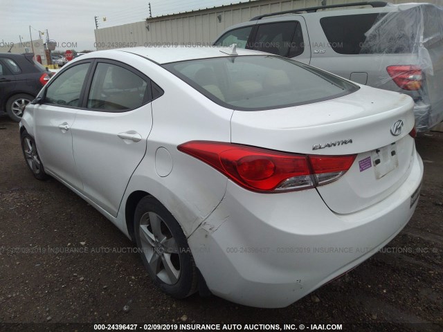 5NPDH4AE3CH148727 - 2012 HYUNDAI ELANTRA GLS/LIMITED WHITE photo 3