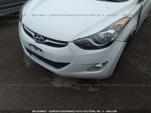 5NPDH4AE3CH148727 - 2012 HYUNDAI ELANTRA GLS/LIMITED WHITE photo 6