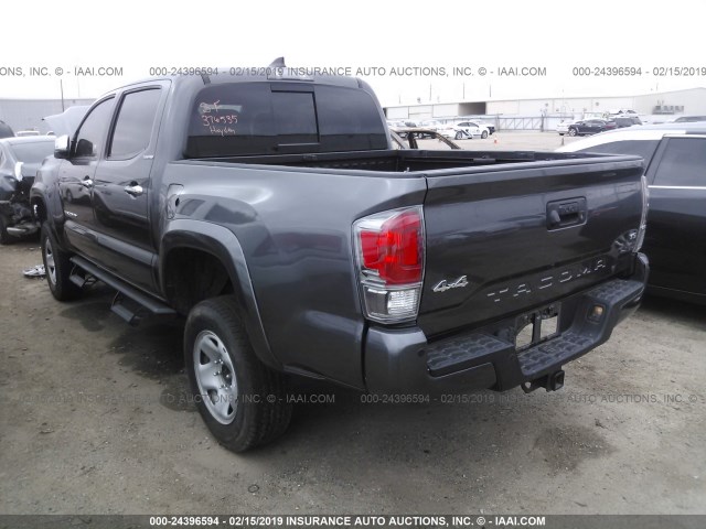 5TFGZ5AN5HX060533 - 2017 TOYOTA TACOMA DOUBLE CAB/LTD GRAY photo 3