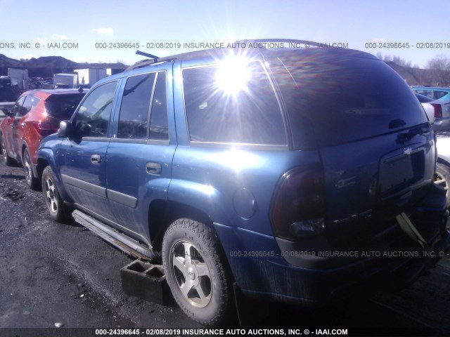 1GNDT13S052374333 - 2005 CHEVROLET TRAILBLAZER LS/LT BLUE photo 3