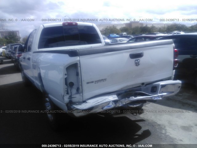 3D7KR28D87G785297 - 2007 DODGE RAM 2500 ST/SLT WHITE photo 3