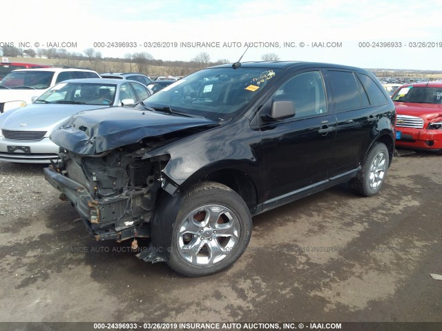 2FMDK4GC8BBA39631 - 2011 FORD EDGE SE BLACK photo 2