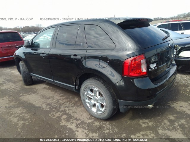 2FMDK4GC8BBA39631 - 2011 FORD EDGE SE BLACK photo 3