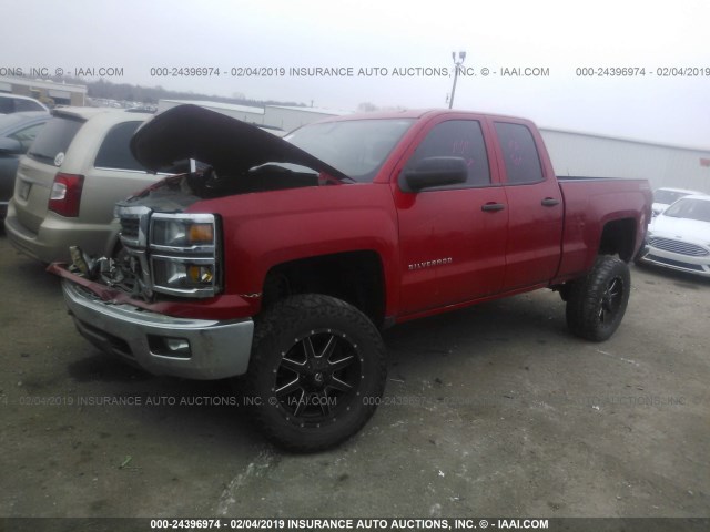 1GCVKREC4EZ305950 - 2014 CHEVROLET SILVERADO K1500 LT RED photo 2