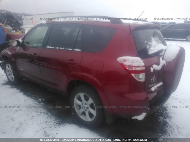 2T3DK4DV2CW089868 - 2012 TOYOTA RAV4 LIMITED RED photo 3