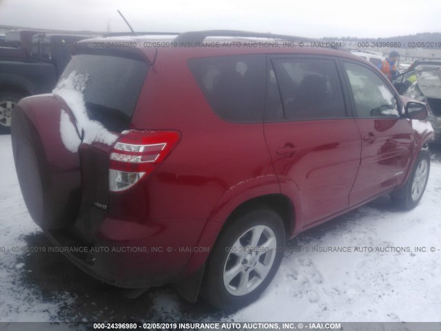 2T3DK4DV2CW089868 - 2012 TOYOTA RAV4 LIMITED RED photo 4