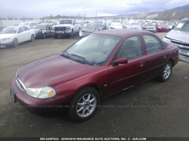 1FAFP6634XK136310 - 1999 FORD CONTOUR SE RED photo 2