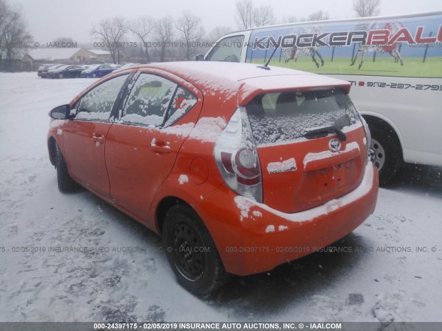 JTDKDTB31E1074471 - 2014 TOYOTA PRIUS C ORANGE photo 3