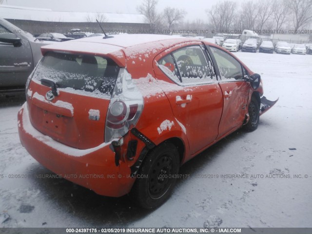 JTDKDTB31E1074471 - 2014 TOYOTA PRIUS C ORANGE photo 4