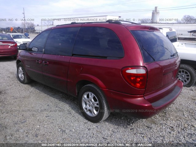 2B8GP44G81R143502 - 2001 DODGE GRAND CARAVAN SPORT MAROON photo 3