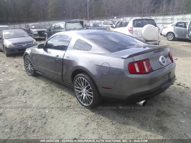 1ZVBP8CH5A5123315 - 2010 FORD MUSTANG GT GRAY photo 3