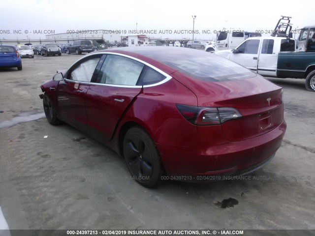 5YJ3E1EA2JF040122 - 2018 TESLA MODEL 3 RED photo 3