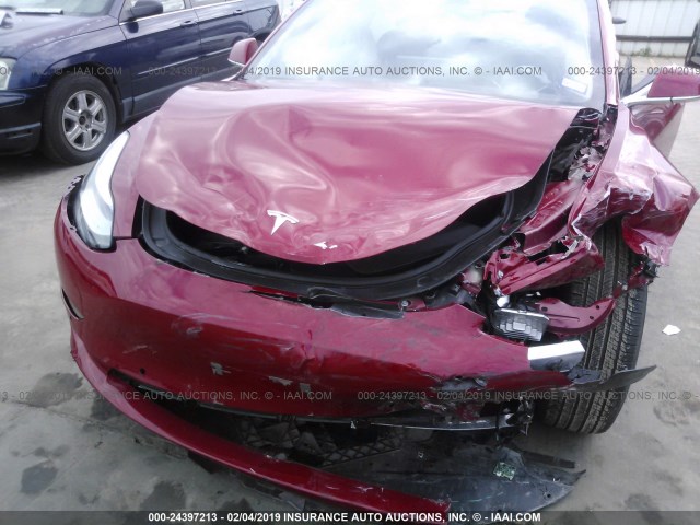 5YJ3E1EA2JF040122 - 2018 TESLA MODEL 3 RED photo 6