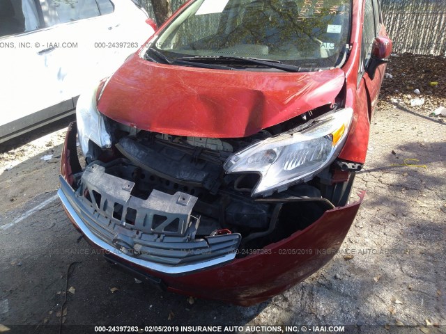 3N1CE2CP1EL425503 - 2014 NISSAN VERSA NOTE S/S PLUS/SV/SL RED photo 6