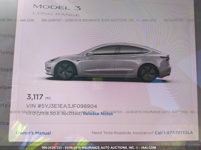 5YJ3E1EA3JF098904 - 2018 TESLA MODEL 3 SILVER photo 7