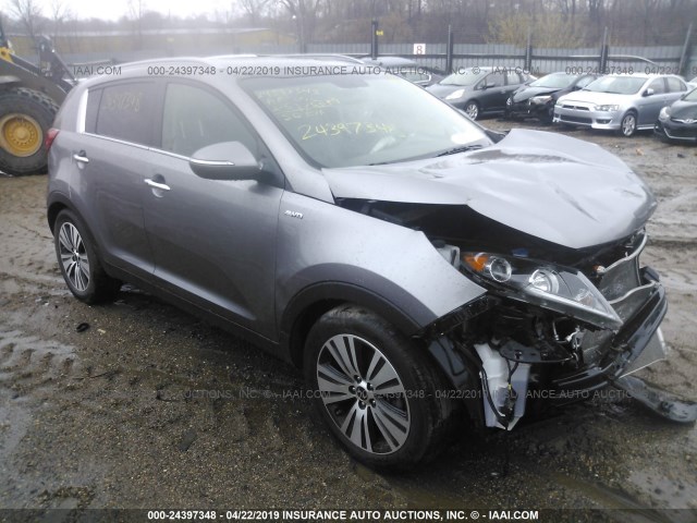 KNDPCCACXE7566780 - 2014 KIA SPORTAGE EX SILVER photo 1