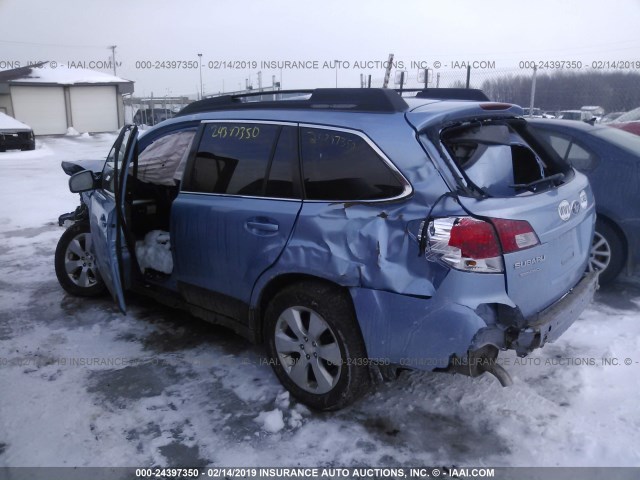 4S4BRCGC4A3344295 - 2010 SUBARU OUTBACK 2.5I PREMIUM BLUE photo 3