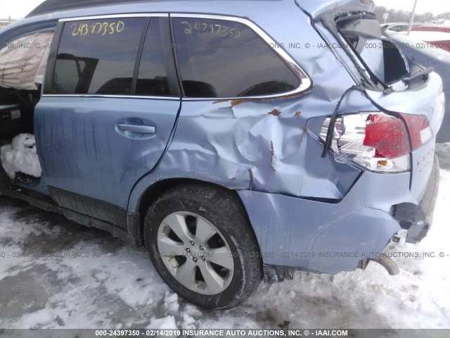 4S4BRCGC4A3344295 - 2010 SUBARU OUTBACK 2.5I PREMIUM BLUE photo 6