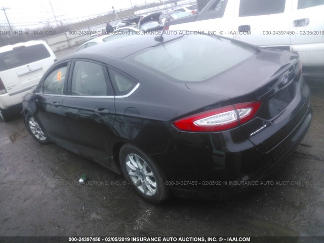 3FA6P0G77FR276862 - 2015 FORD FUSION S BLACK photo 3