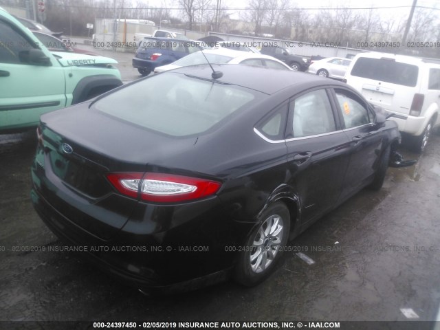 3FA6P0G77FR276862 - 2015 FORD FUSION S BLACK photo 4