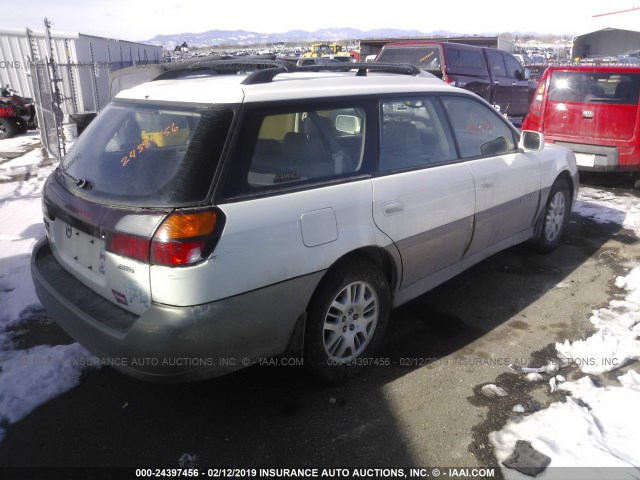 4S3BH686346606196 - 2004 SUBARU LEGACY OUTBACK LIMITED WHITE photo 4