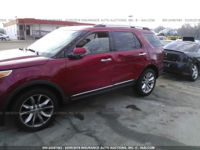 1FMHK8F82CGA78151 - 2012 FORD EXPLORER LIMITED RED photo 6