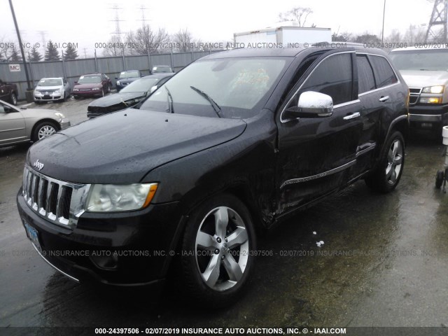 1J4RR6GT2BC509082 - 2011 JEEP GRAND CHEROKEE OVERLAND BLACK photo 2