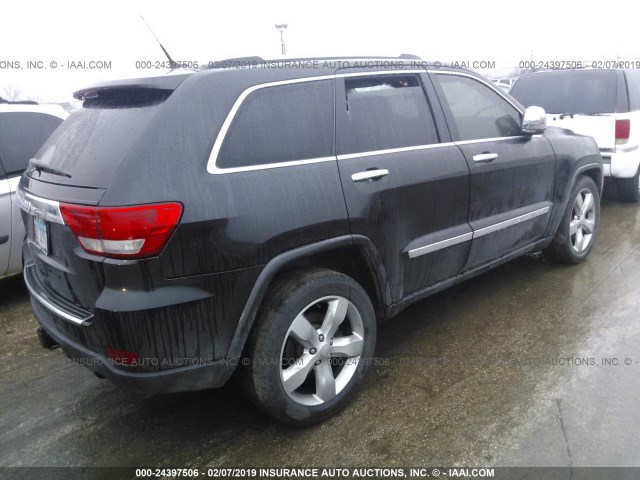 1J4RR6GT2BC509082 - 2011 JEEP GRAND CHEROKEE OVERLAND BLACK photo 4