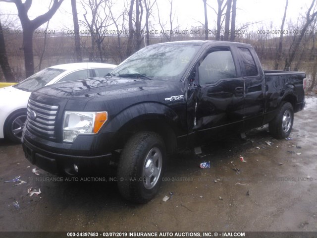 1FTEX1CM1BFC88603 - 2011 FORD F150 SUPER CAB BLACK photo 2