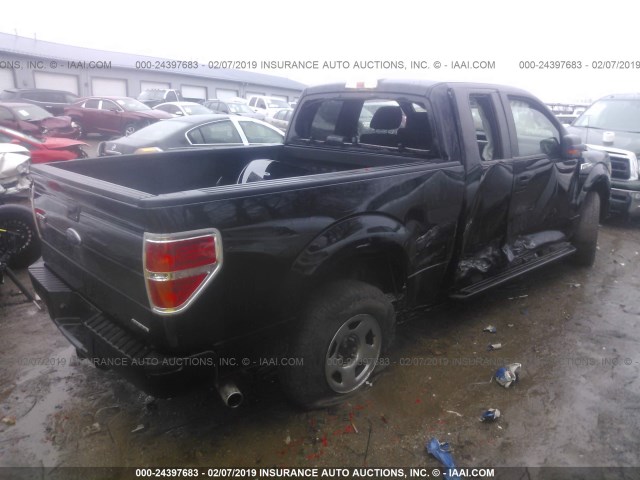 1FTEX1CM1BFC88603 - 2011 FORD F150 SUPER CAB BLACK photo 4