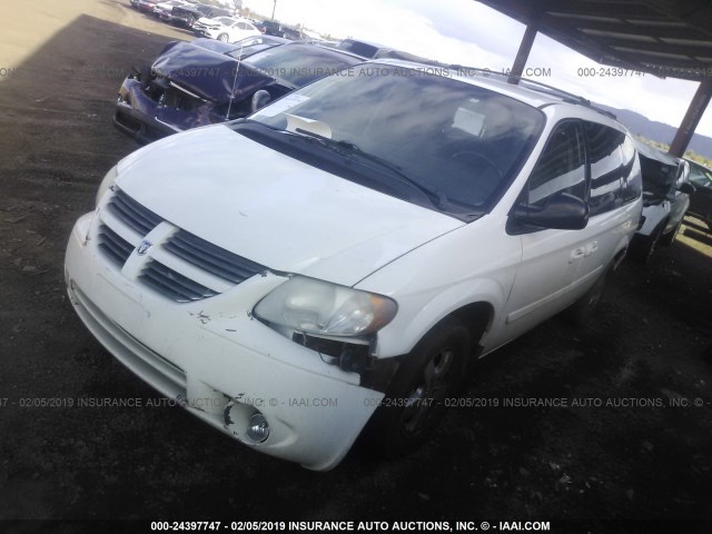 2D4GP44L47R332077 - 2007 DODGE GRAND CARAVAN SXT WHITE photo 2