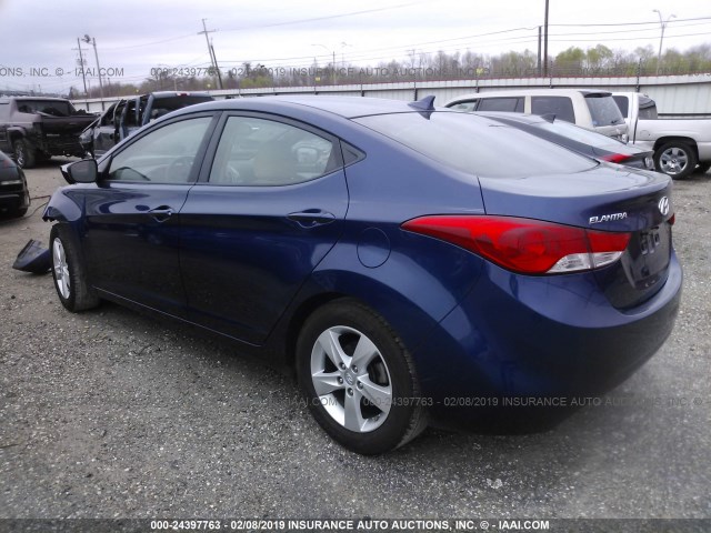 KMHDH4AE7DU812059 - 2013 HYUNDAI ELANTRA GLS/LIMITED BLUE photo 3