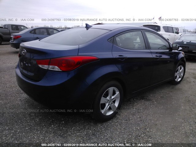 KMHDH4AE7DU812059 - 2013 HYUNDAI ELANTRA GLS/LIMITED BLUE photo 4