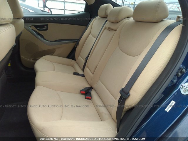 KMHDH4AE7DU812059 - 2013 HYUNDAI ELANTRA GLS/LIMITED BLUE photo 8