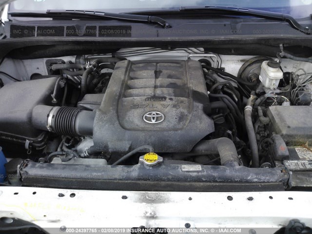 5TDJY5G15CS056686 - 2012 TOYOTA SEQUOIA LIMITED WHITE photo 10