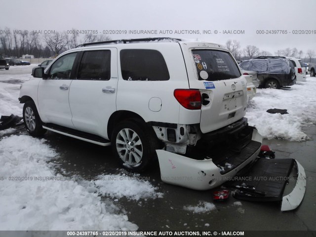 5TDJY5G15CS056686 - 2012 TOYOTA SEQUOIA LIMITED WHITE photo 3